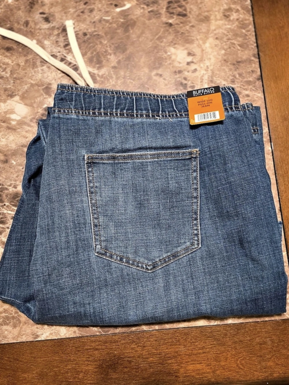 Buffalo David Bitton Wide Leg Pull-On Jean Jeans Blue XXL